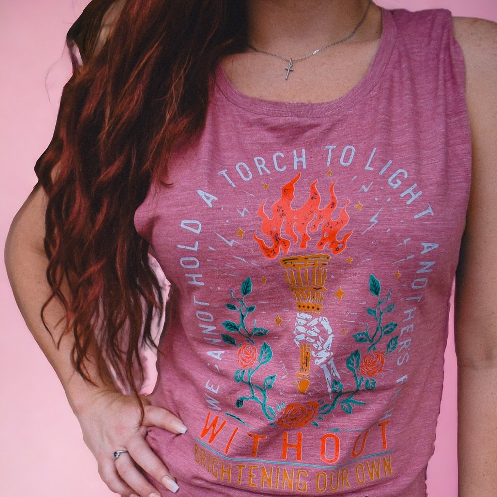 Distressed Brighten Your Own Path Muscle Tee
